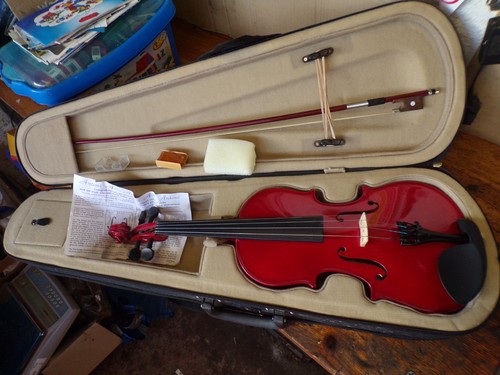 Red antoni violin in case - antoni,