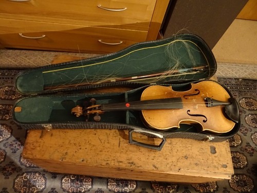 Old violin in hard - old,